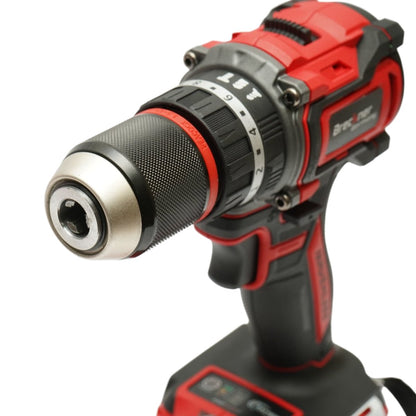 Fúró- és csavarbehajtó gép ütőfunkcióval 500W, 2 akkumulátor 21V, 1.5Ah Li-ion, LED, brushless, 50Nm, 13mm tokmány, 0-500/1600rpm Breckner Germany