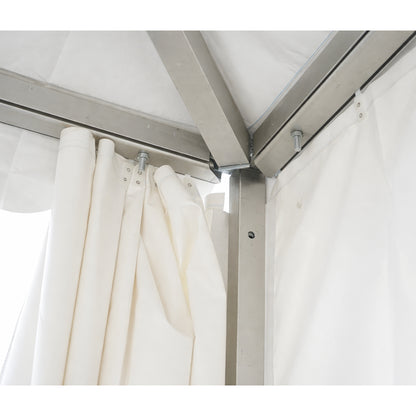 Pagoda típusú rendezvénysátor 6x6m, fehér UV-álló vízhatlan, PVC 950g/m2 tetőzet, alumínium keret 64x64x3mm