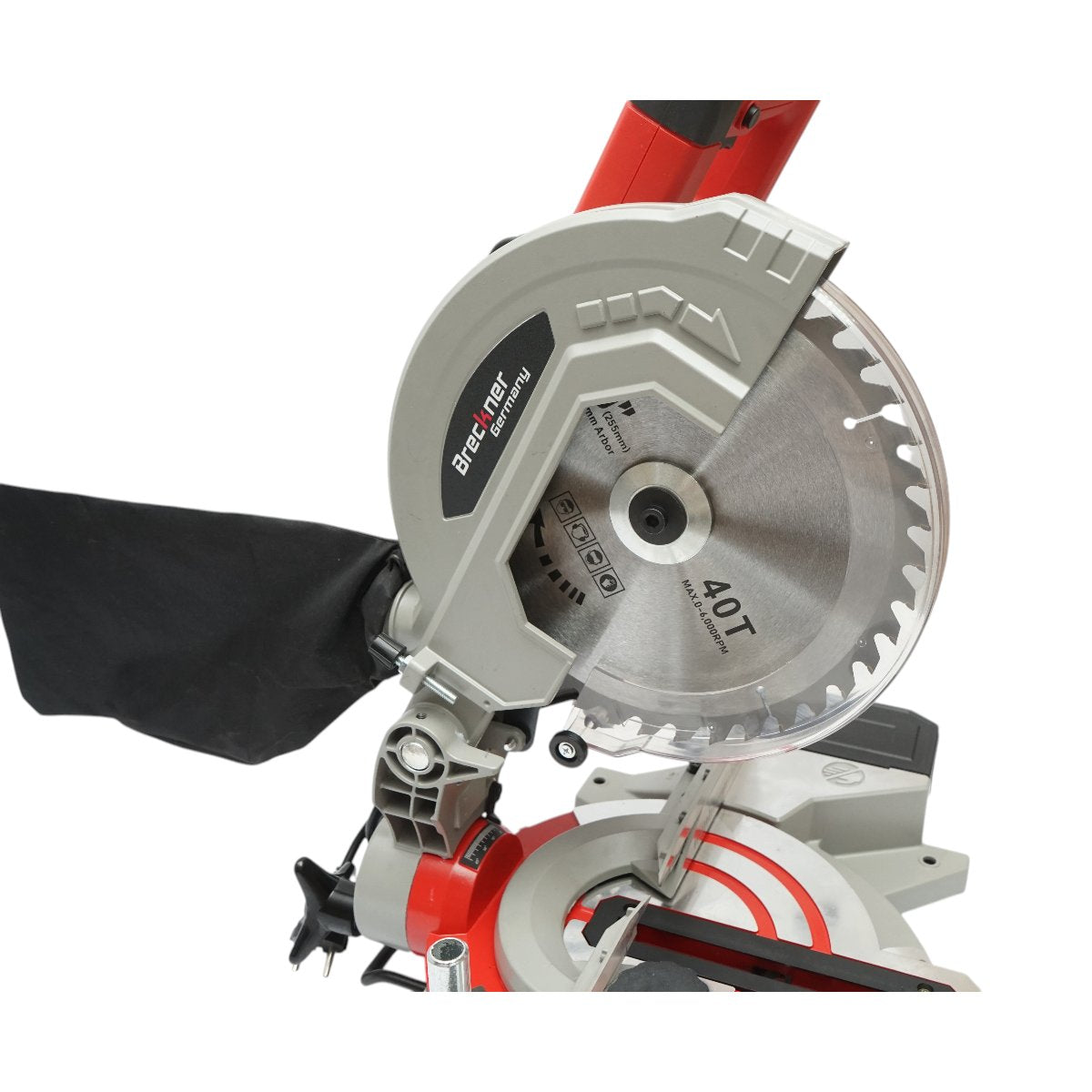 Breckner Germany professzionális állványos körfűrész 1800W, 220V, 255mm 40T korong, 45° ferde vágás, 5000 r/min, gyűjtősack