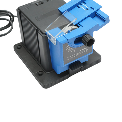 Elektromos kés élességítő gép 220V, 65W, 7000rpm, szög 15-50°, élességítési szélesség 6-51mm, fúrók 3-13mm, olló, vésők, gyalufák