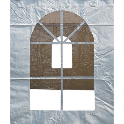 Pagoda típusú eseménysátor pavilon 5x5m, fehér UV-álló vízálló, PVC 750g/m2 tetőzet, acél-alumínium keret 48x48x2.5mm