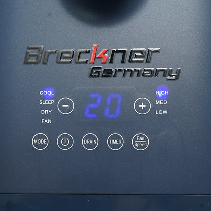 Hordozható klímaberendezés 4100 BTU, 420W, 220V páramentesítő funkcióval, szellőztetés, távirányító, alvási mód, telepítési készlet mellékelve Breckner Germany