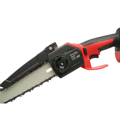 Mini elektromos fűrész 500W 2 db 21V, 1.5Ah Li-ion akkumulátorral, 8 inch (200mm) lánc, 190mm vágási kapacitás, 4600rpm fordulatszám Breckner Germany
