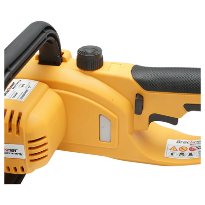 Professzionális elektromos láncfűrész 1060W 2 darab 21V, 6Ah Li-ion akkumulátorral, brushless motor, 12 inch (300mm) lánc Breckner Germany