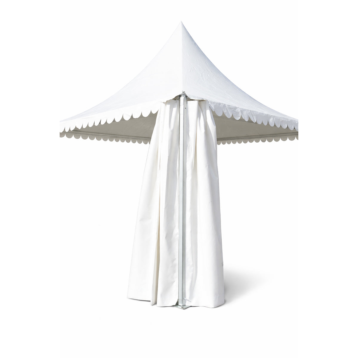 Pagoda típusú rendezvénysátor 6x6m, fehér UV-álló vízhatlan, PVC 950g/m2 tetőzet, alumínium keret 64x64x3mm