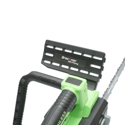 Professzionális elektromos láncfűrész 2 darab 20V, 4Ah Li-ion akkumulátorral, brushless motor, LED digitális kijelző, 12 inch (300mm) lánc Breckner Germany