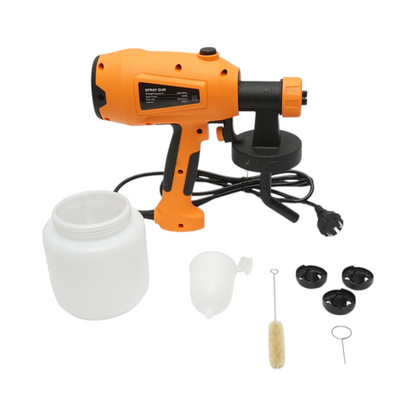 Elektromos festékpisztoly 550W, 220V, 800 ml/min teljesítmény, 800ml alsó tartály, 3 fúvóka tartozék