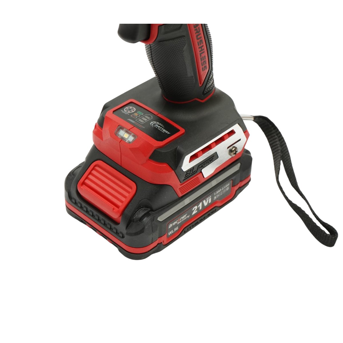 Fúró- és csavarbehajtó gép ütőfunkcióval 500W, 2 akkumulátor 21V, 1.5Ah Li-ion, LED, brushless, 50Nm, 13mm tokmány, 0-500/1600rpm Breckner Germany