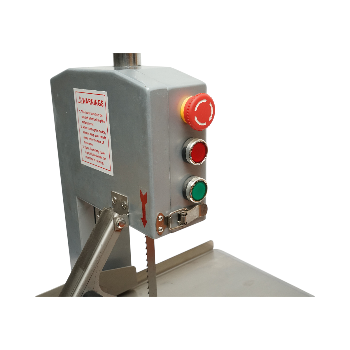 Elektromos hús- és csontszeletelő 850W, 220V, vágási sebesség 9,5 m/s, fűrészlap 1200mm