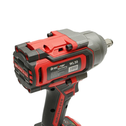 Ütvecsavarozó, légkulcs 1/2 inch 900W, 2 akkumulátor 21V, 4Ah Li-ion, LED, Brushless, 1100Nm, 0-1400/1900/2400rpm Breckner Germany
