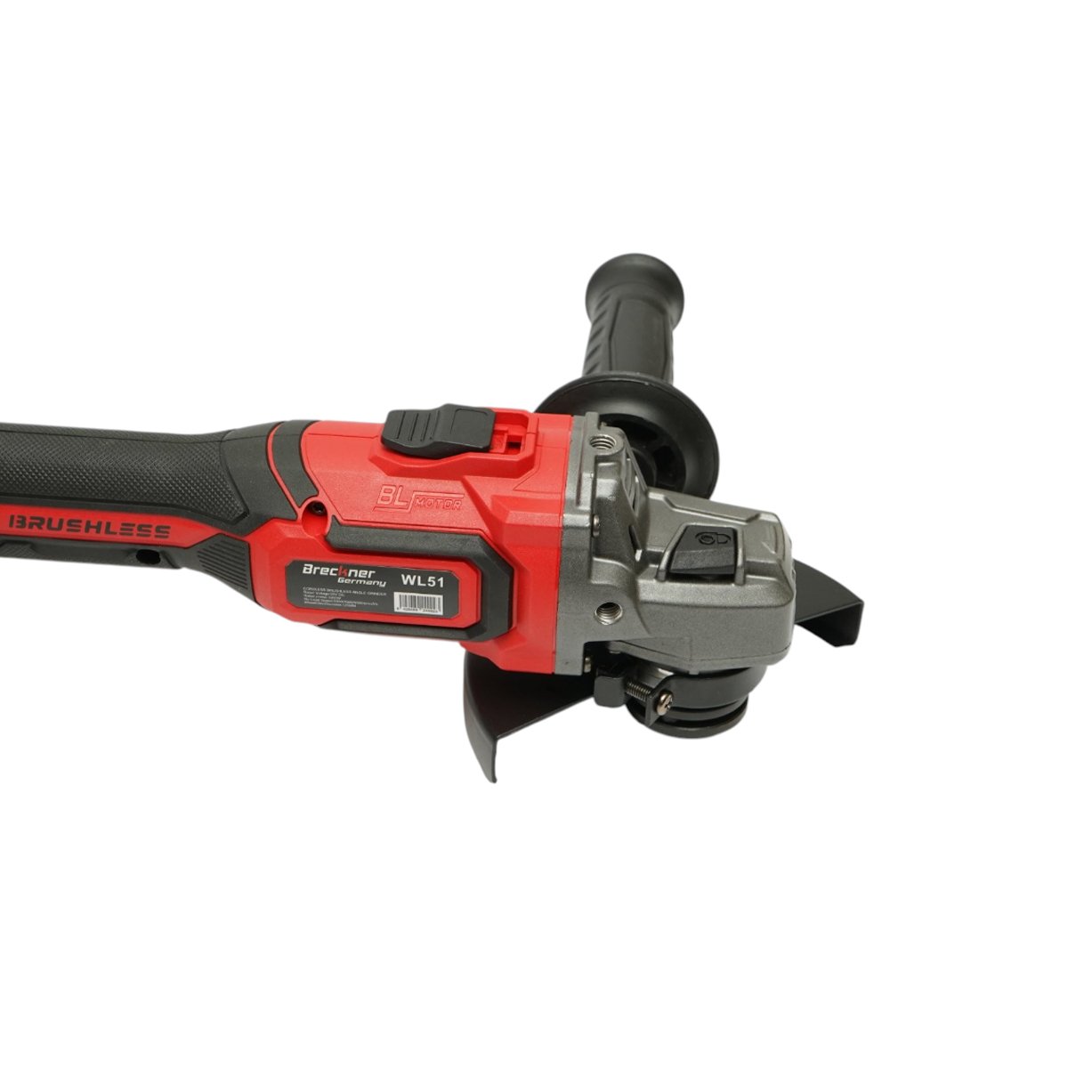 Sarokcsiszoló 1000W 2 db 21V, 4Ah Li-ion akkumulátorral, 125mm korong, brushless, elektromágneses fék, 3 fokozatú fordulatszám 5000/7000/9500rpm Breckner Germany