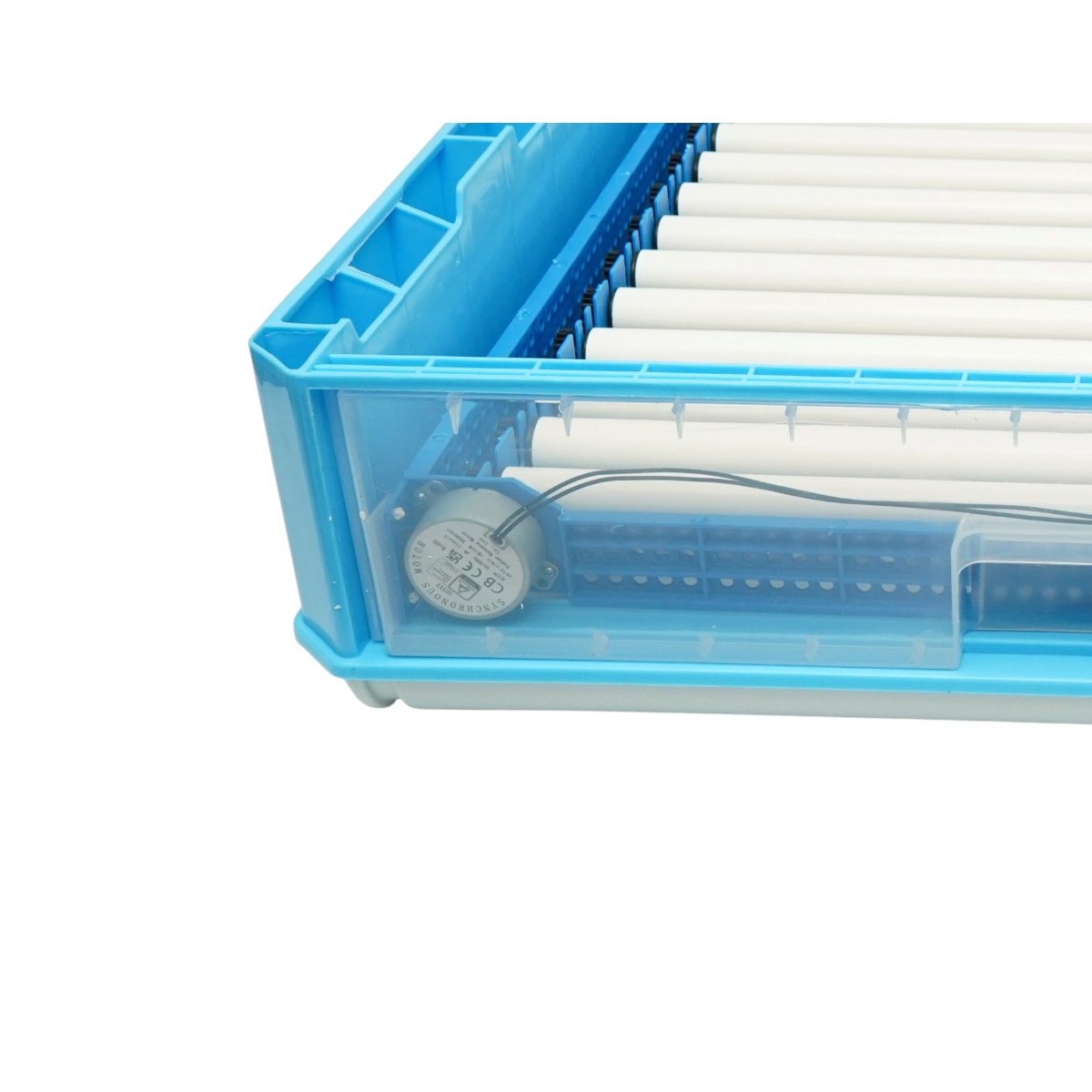 Automata tojásinkubátor, keltető gép 100 tojáshoz 80W, 12V-220V, automata forgatás, LED ovoszkóp, hőmérséklet-szabályozás, páratartalom-szabályozás, digitális kijelző, riasztás