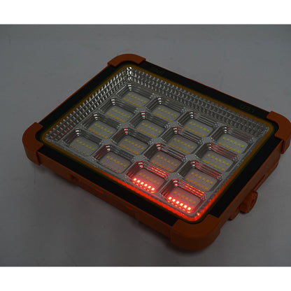 Hordozható LED reflektor 500W napelemes panellel 3W, 12000mAh akkumulátor, 6 világítási mód, mágnes, karabiner, USB Power Bank Breckner Germany