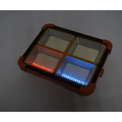 Hordozható LED projektor 200W napelemes panellel 3W, 12000mAh akkumulátor, 6 világítási mód, mágnes, kampó, USB Power Bank Breckner Germany