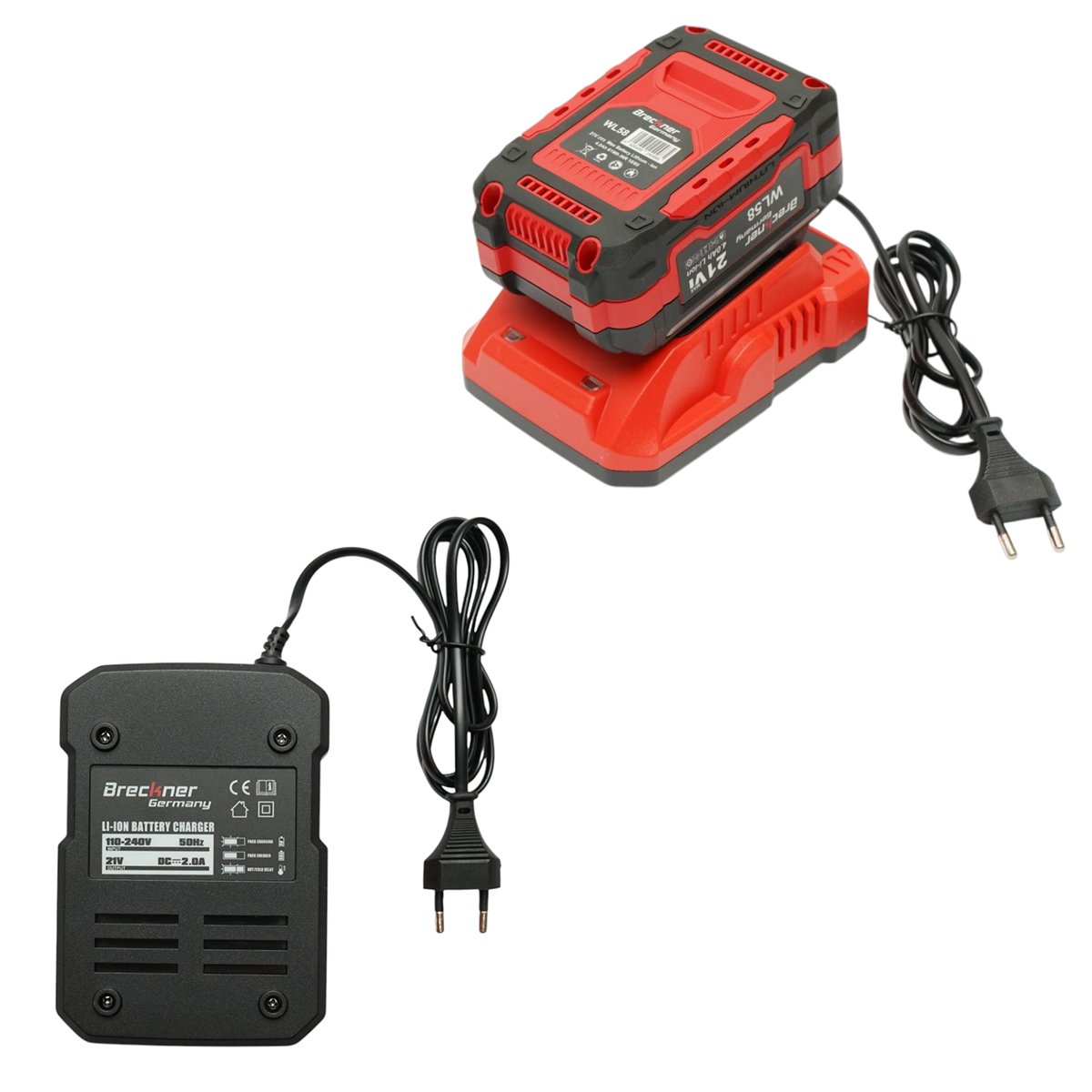 Ütvecsavarozó, légkulcs 1/2 inch 900W, 2 akkumulátor 21V, 4Ah Li-ion, LED, Brushless, 1100Nm, 0-1400/1900/2400rpm Breckner Germany