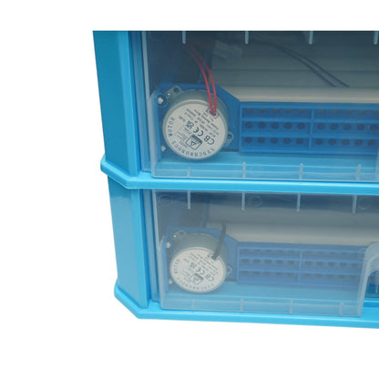 Automata tojásinkubátor, keltető gép 128 tojás 80W, 12V-220V, automata forgatás, LED ovoszkóp, hőmérséklet-szabályozás, páratartalom, digitális kijelző, riasztás