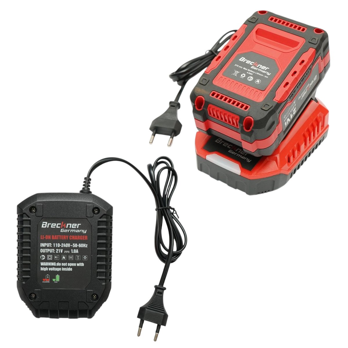 Ütvecsavarozó, légkulcs 1/2 inch 500W, 2 akkumulátor 21V, 4Ah Li-ion, LED, Brushless, 450Nm, 0-1800/2400rpm Breckner Germany