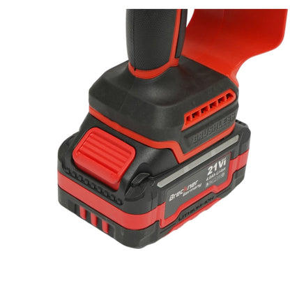 Mini elektromos láncfűrész 800W 2 db 21V, 4Ah Li-ion akkumulátorral, Brushless, 12 inch (300mm) lánc, 260mm vágási kapacitás, LED digitális kijelző Breckner Germany