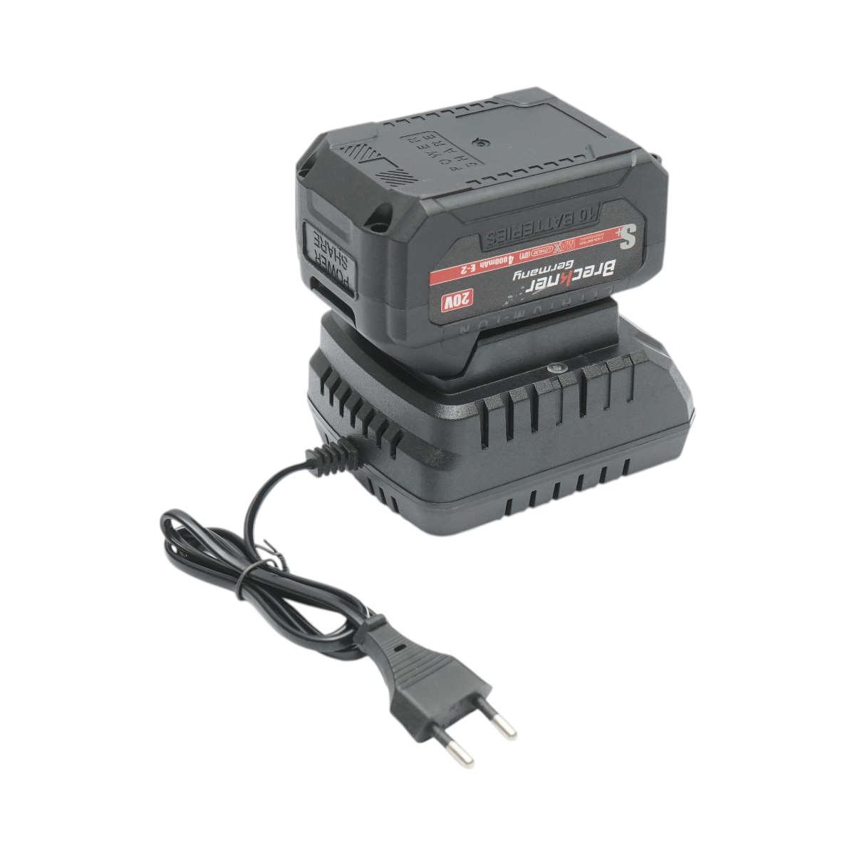 Professzionális elektromos láncfűrész 2 darab 20V, 4Ah Li-ion akkumulátorral, brushless motor, LED digitális kijelző, 12 inch (300mm) lánc Breckner Germany