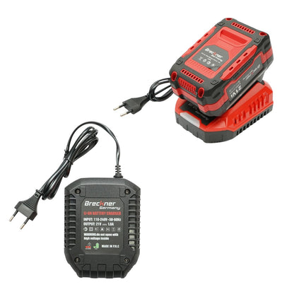 Mini elektromos láncfűrész 800W 2 db 21V, 4Ah Li-ion akkumulátorral, Brushless, 12 inch (300mm) lánc, 260mm vágási kapacitás, LED digitális kijelző Breckner Germany