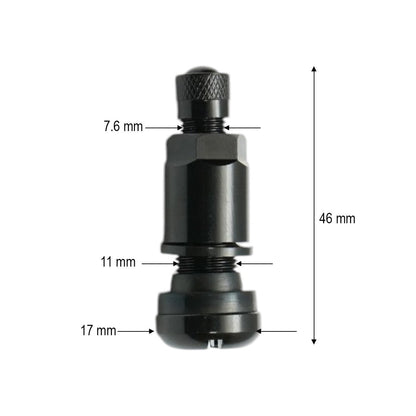 MS525 fekete mechanikus tubeless gumiszelep, 46 mm