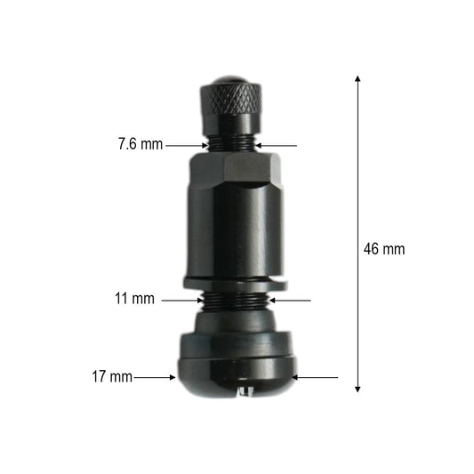 MS525 fekete mechanikus tubeless gumiszelep, 46 mm