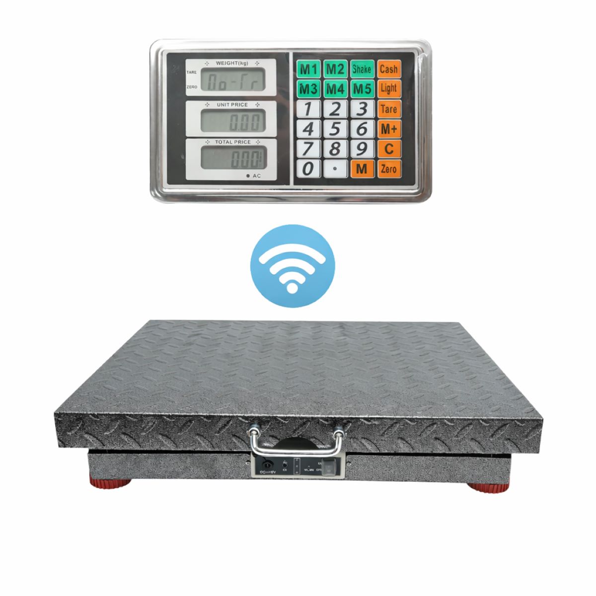 700kg-os vezeték nélküli elektronikus padlómérleg WiFi kijelzővel, 50x60cm platform