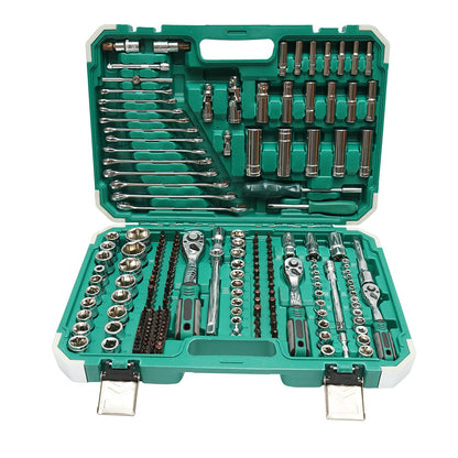 Csöves, hatszögletű, mély dugókulcs készlet 4-32mm, fix kulcsok 8-19mm, bitek, torx, hex, spline 218 db Breckner Germany