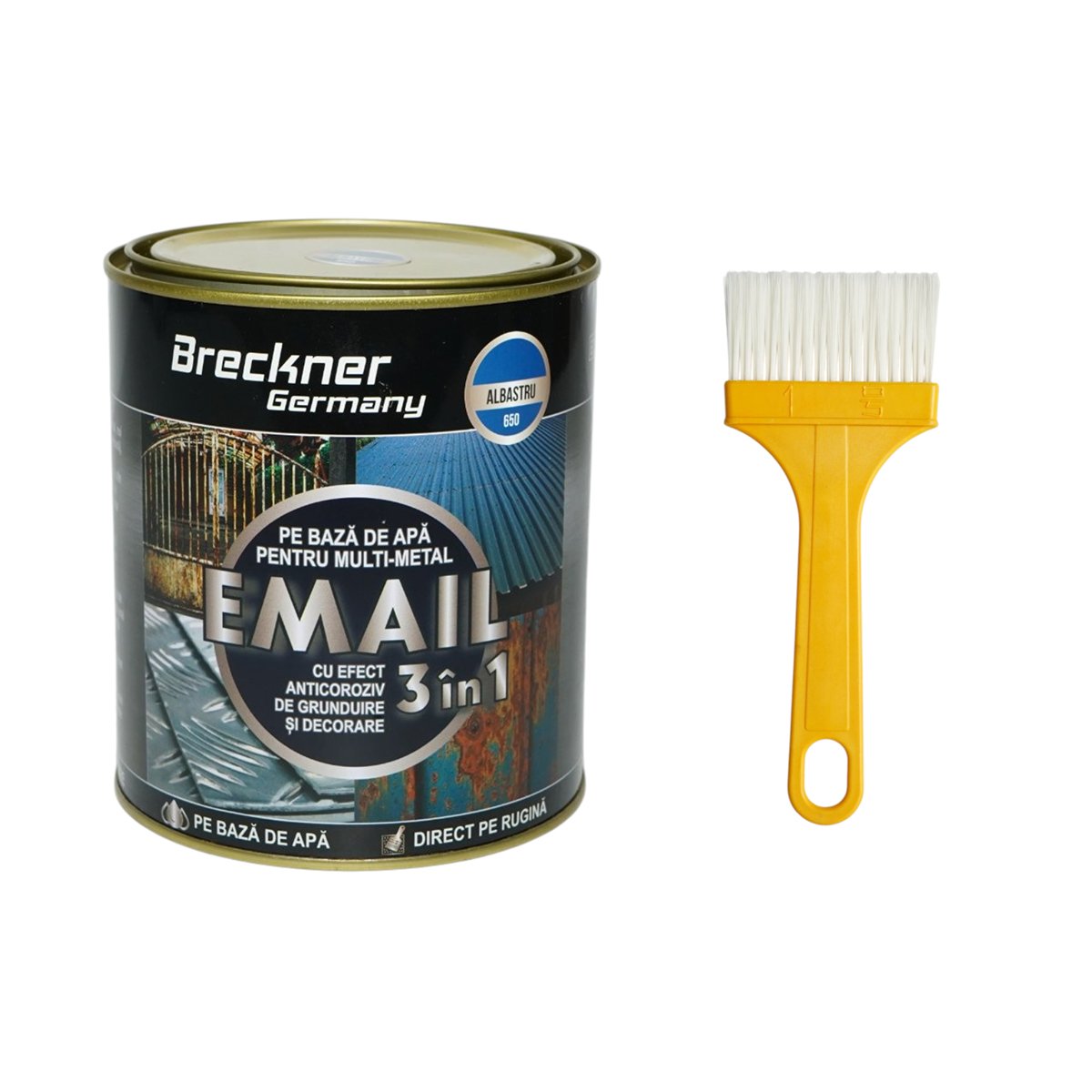 Breckner Germany 3 az 1-ben korrózióálló zománcfesték kék 650 fémhez 750g, közvetlenül a rozsdára, vízalapú