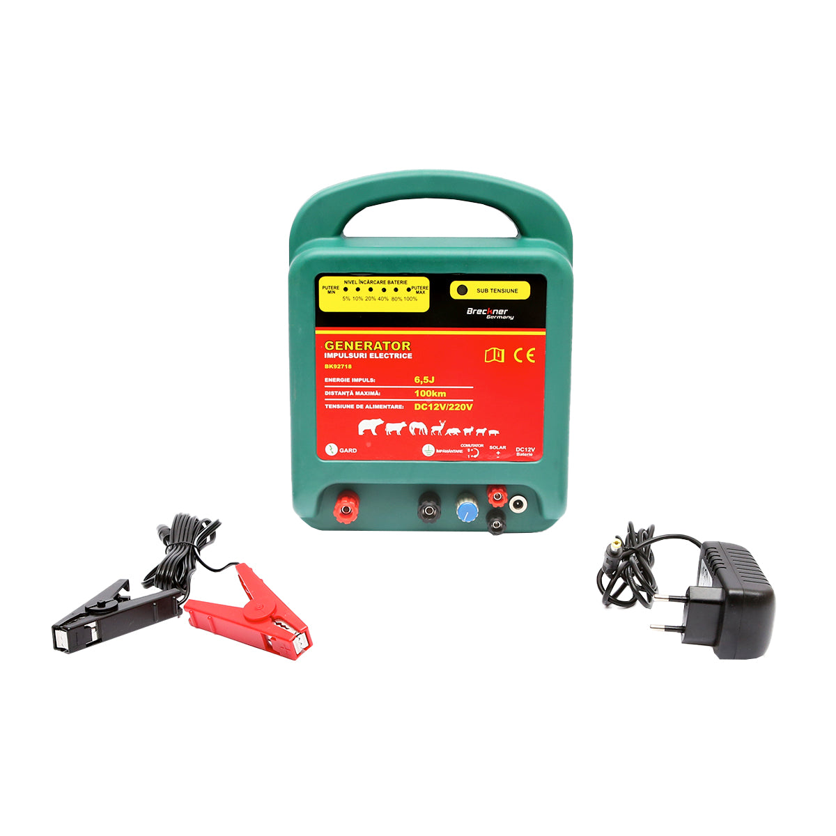 Impulzusgenerátor DC12/220V 6,5 Joule, 100Km elektromos kerítéshez Breckner Germany