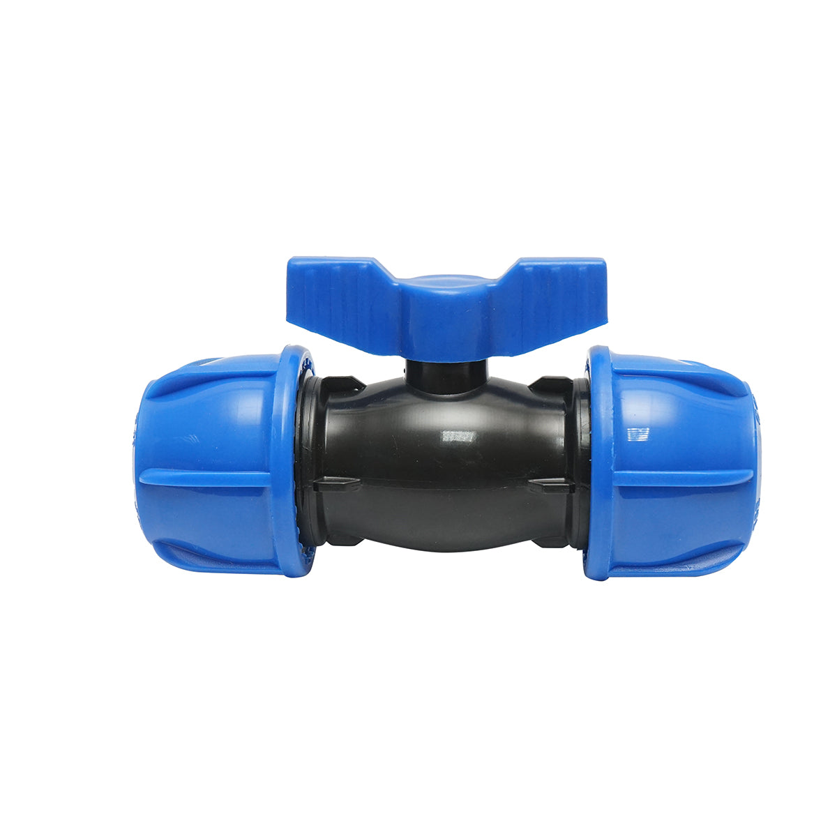 PEHD tömörített golyós golyóscsap HDPE D40x40mm, PN16 öntözőrendszerekhez