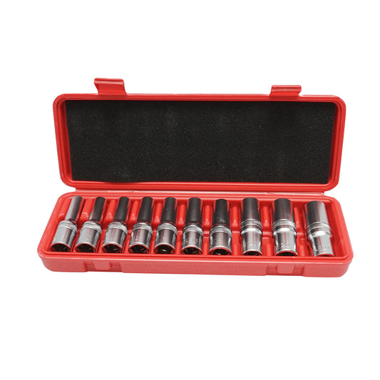 E-Torx E8-E24 E-Torx E8-E24 csőkulcskészlet, négyzet alakú 1/2 hüvelyk 10 darab