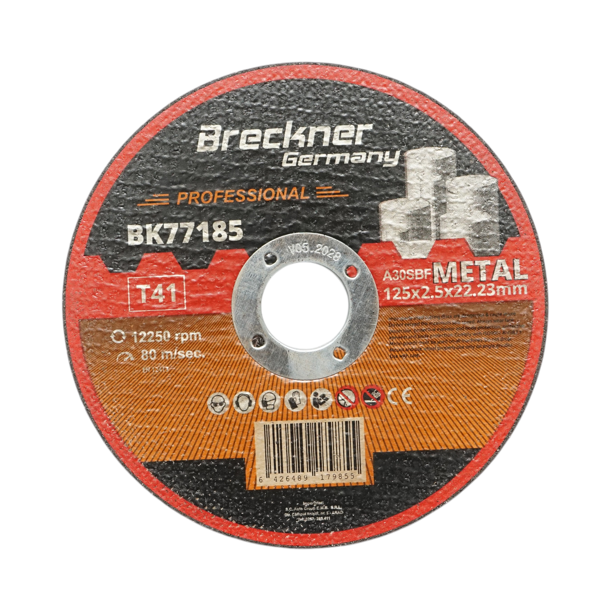 Vágó korong, Flex korong fém vágásához és polírozásához T41 125x2.5x22mm Breckner Germany  A feltüntetett ár 1db! 10db/csomag