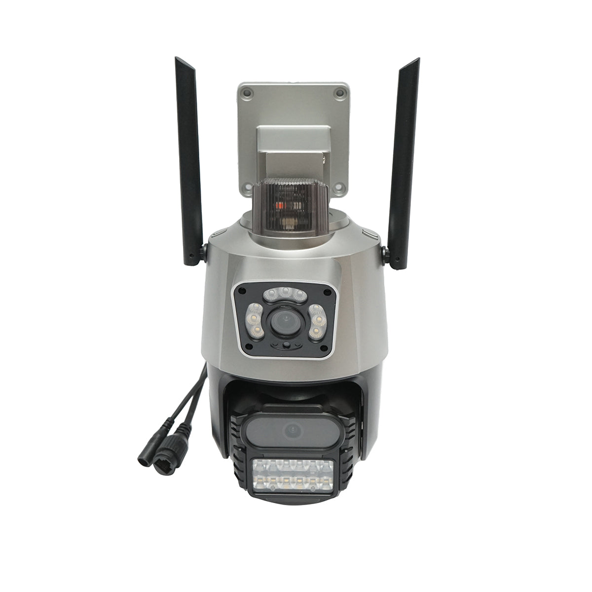 6MP kettős objektíves megfigyelő kamera, P2P WIFI 2.4G 1080P, PTZ mozgásérzékelővel, szirénával, emberérzékeléssel és V380 Pro alkalmazással.