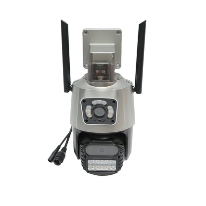 6MP kettős objektíves megfigyelő kamera, P2P WIFI 2.4G 1080P, PTZ mozgásérzékelővel, szirénával, emberérzékeléssel és V380 Pro alkalmazással.