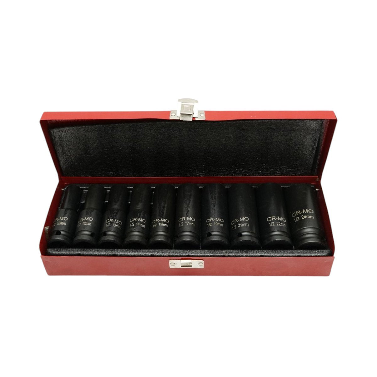 Breckner Germany hosszú ütőkulcs készlet, Ütődugókulcs készlet 10-24mm, 1/2 inch négyzet Cr-Mo 10 darab
