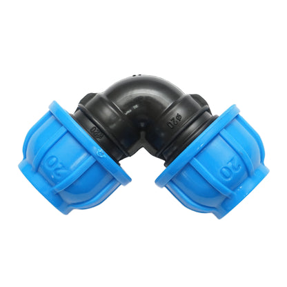 D20x20mm PN16, öntözőrendszerekhez, tömörítő könyök D20x20mm, PN16