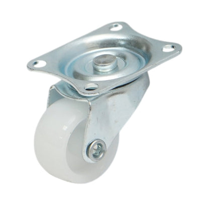 Forgó kerék 25x14mm fék nélkül, fehér polipropilén, acél lemez 39x33mm 10kg
