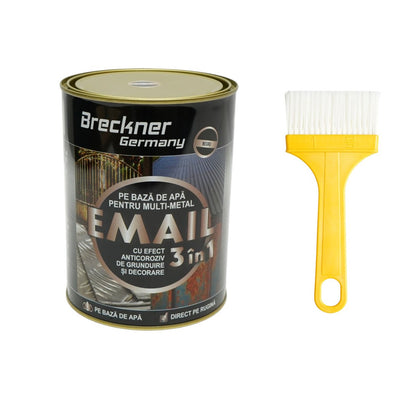 Breckner Germany 3 az 1-ben rozsdagátló email festék fekete fémhez 2kg, közvetlenül a rozsdára, vízalapú 2kg
