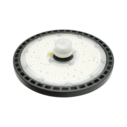 Ipari LED High-Bay lámpa 150W, 220V, 5000K, 22500lm, mikrohullámú mozgásérzékelővel csarnokokhoz, raktárakhoz 265x86mm Breckner Germany