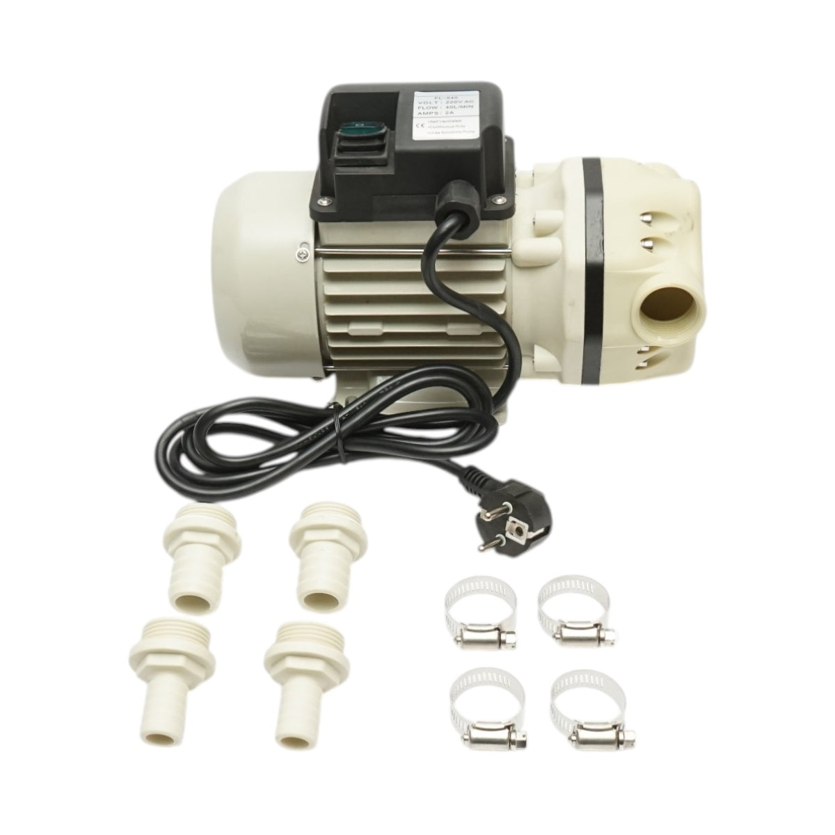 Ureavíz átviteli szivattyú 220V, 400W, 40L/min teljesítmény, 2800rpm fordulatszám IP55 Breckner Germany