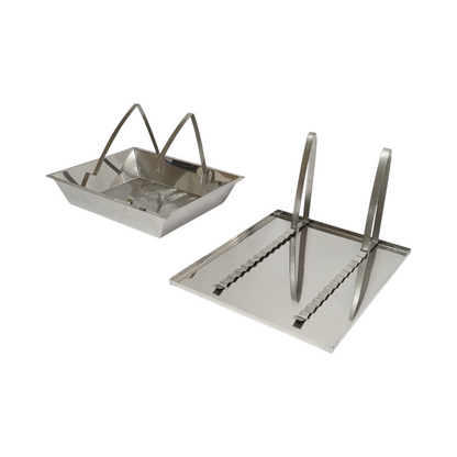 Fedelező tálca állvánnyal , rozsdamentes acél 520x415x110mm