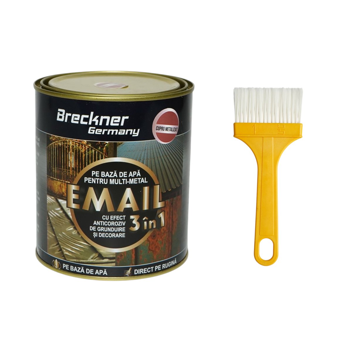 Breckner Germany 3 az 1-ben rozsdagátló zománcfesték fémhez 750g fémes réz, közvetlenül a rozsdára, vízalapú