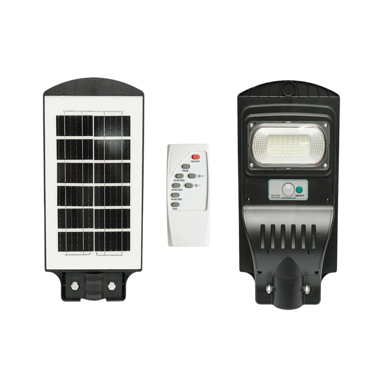 Napelemes LED közvilágítási lámpa 50W 8W-os napelem panellel, 4000mAh akkumulátor, mozgásérzékelő, távirányító, oszlopra szerelhető IP65 Breckner Germany