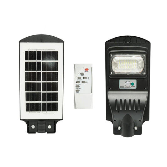 Napelemes LED közvilágítási lámpa 50W 8W-os napelem panellel, 4000mAh akkumulátor, mozgásérzékelő, távirányító, oszlopra szerelhető IP65 Breckner Germany
