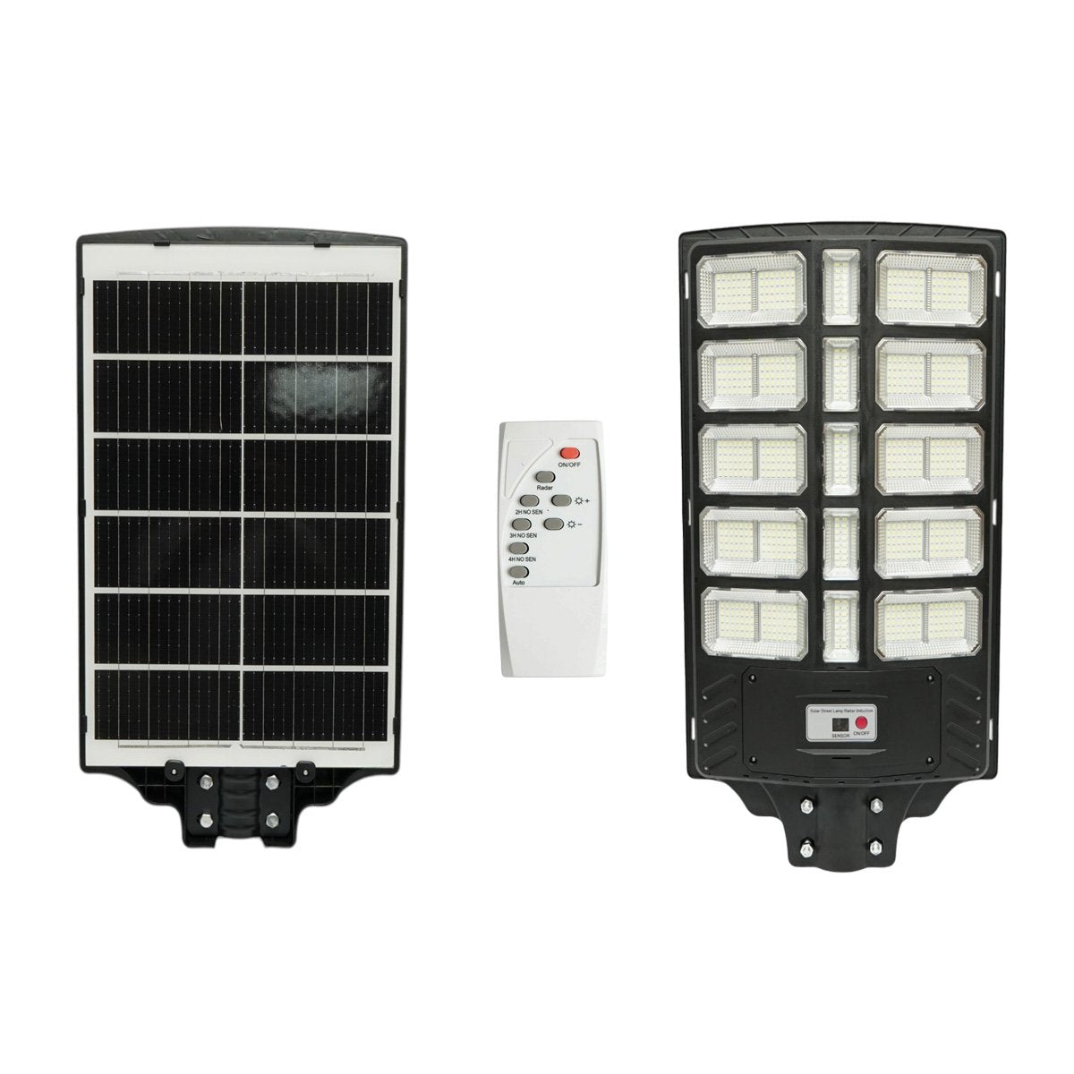 Napelemes LED közvilágítási lámpa 800W 25W-os napelem panellel, 20000mAh akkumulátor, mozgásérzékelő, távirányító, oszlopra szerelhető IP66 Breckner Germany