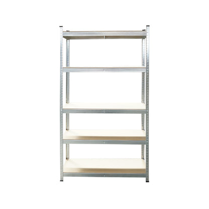 Salgó polc, fém polc, 5 MDF polccal, 180x100x60cm, 175kg/polc, csavarmentes szerelés, horganyzott, horganyzott.