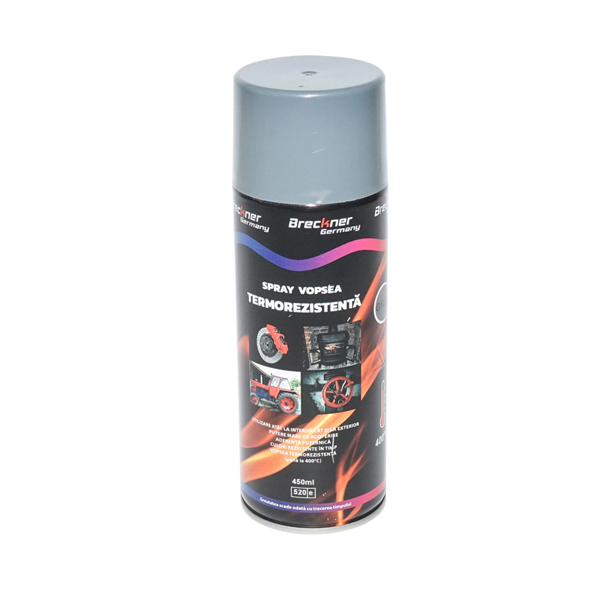 Akril sprayfesték 400 fokig hőálló szürke 450ml Breckner Germany