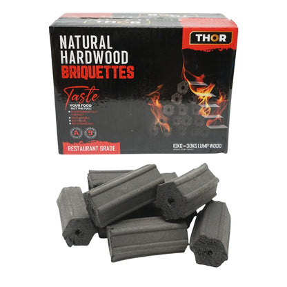 Keményfa hatszögletű brikettált keményfa faszén grill, 5 órás égés 10kg THOR