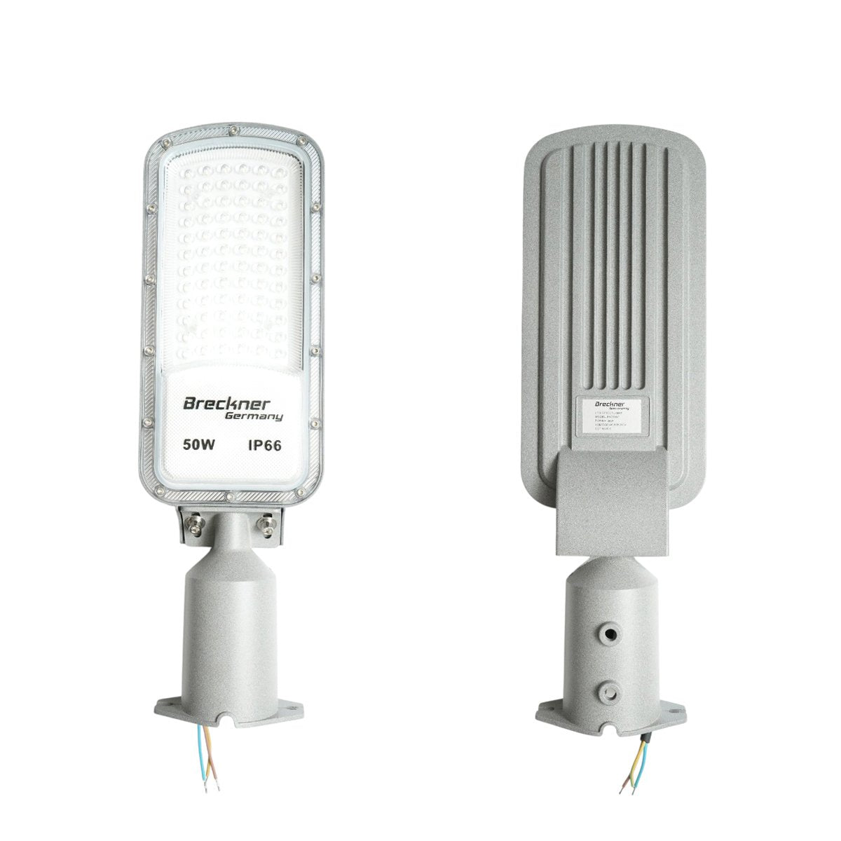 LED közúti világítólámpa 50W, 100-265V, 6500K, 5500lm oszlopra szerelhető 410x125x25mm IP66 Breckner Germany